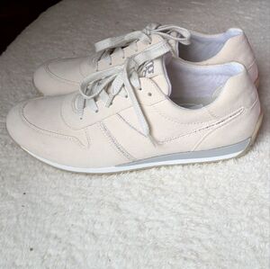 Cream Lace-Up Sneakers